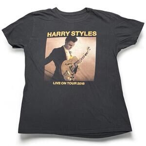Harry Styles Live On Tour 2018 Tee Large Black Concert Official Merch Band Tee